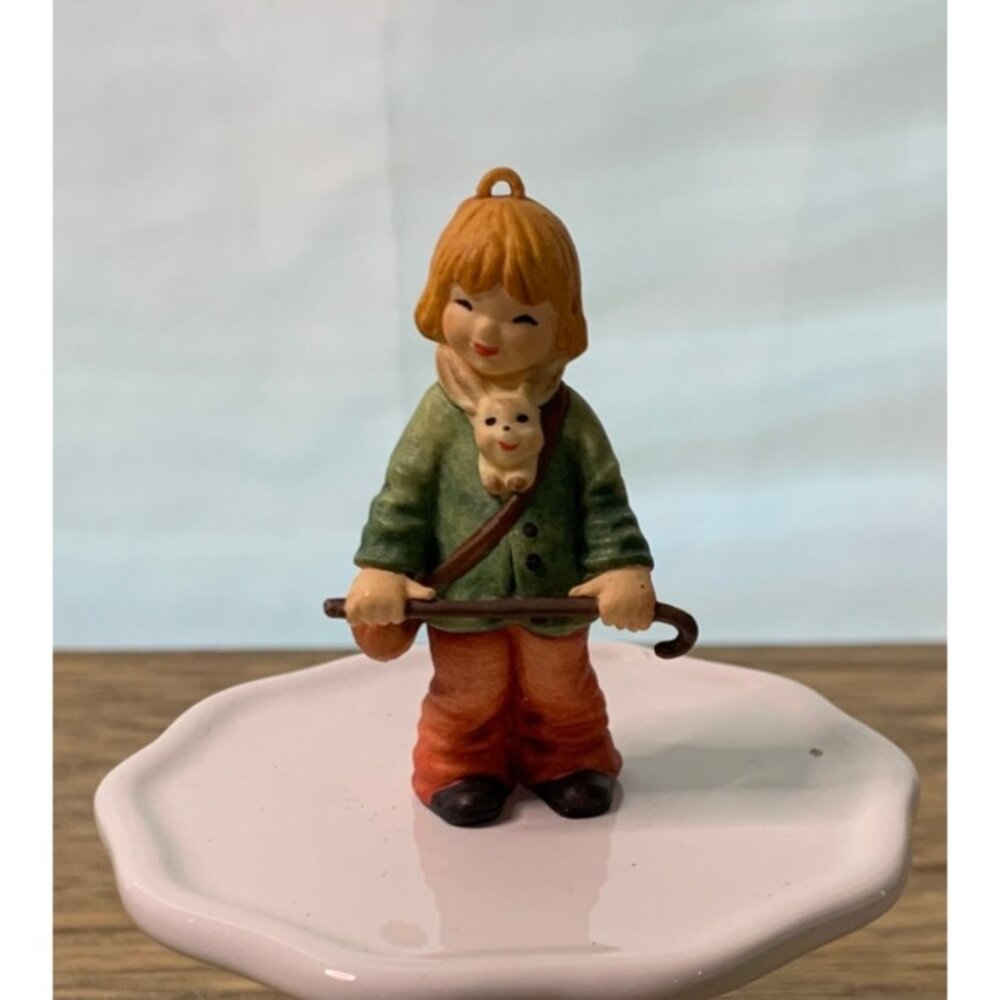 Anri Juan Ferrandiz Shepard Boy with Cane and Sheep 2.5" Hand-Painted Ornament